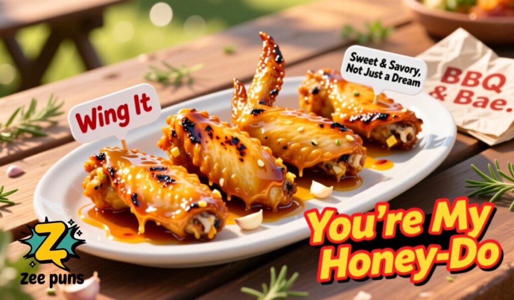BBQ and Honey Garlic Chicken Wing Puns for Sweet and Savory Fun