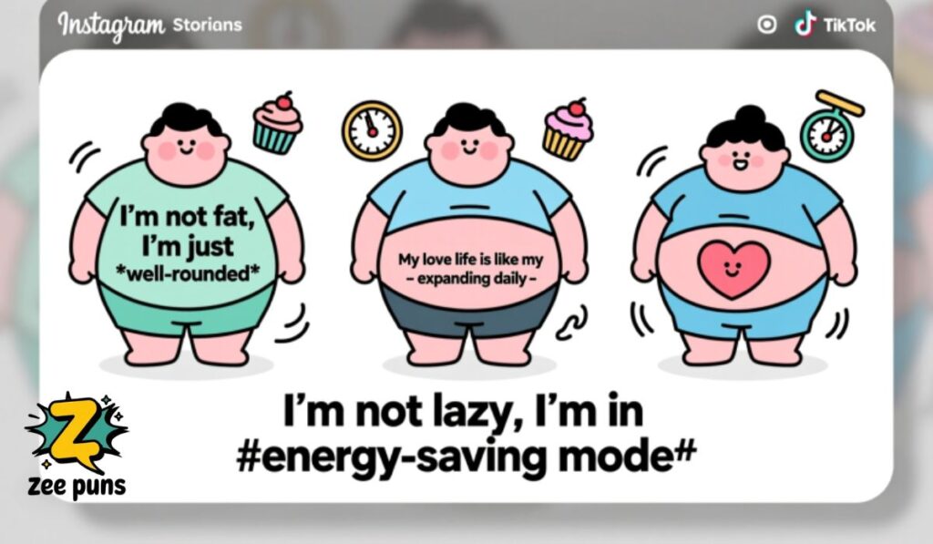 Witty Fat Puns for Social Media Captions