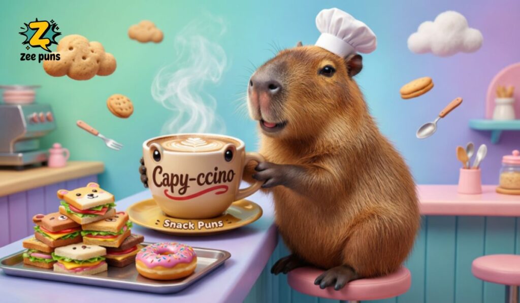 Foodie Fun Delicious Capy-ccino & Snack Puns