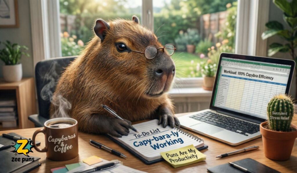 Work & Productivity Puns for When You’re Capy-bara-ly Working
