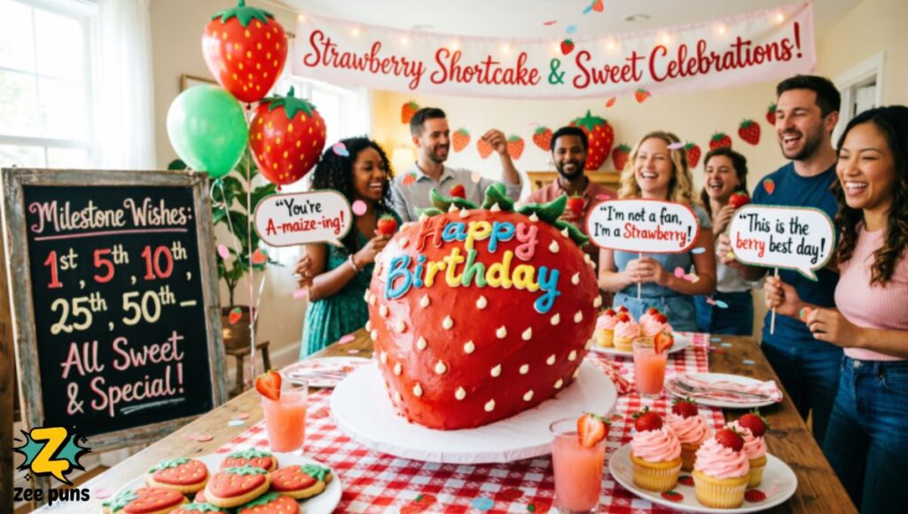 Birthday Bash Strawberry Puns for Celebrations & Milestone Wishes