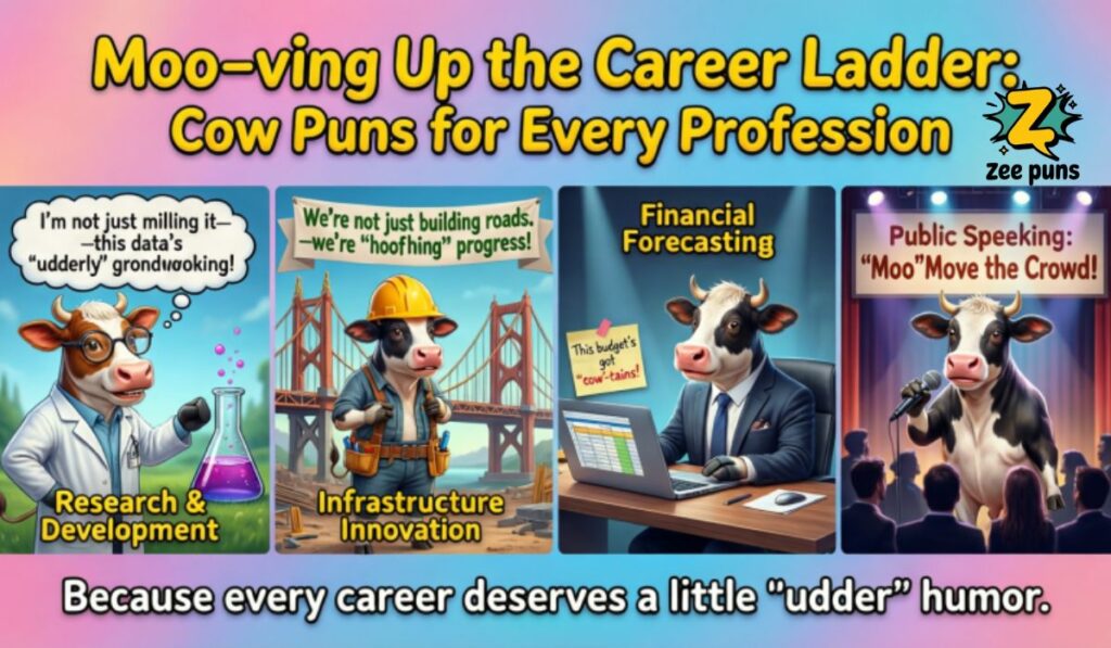 Moo-ving Up the Career Ladder Cow Puns for Every Profession