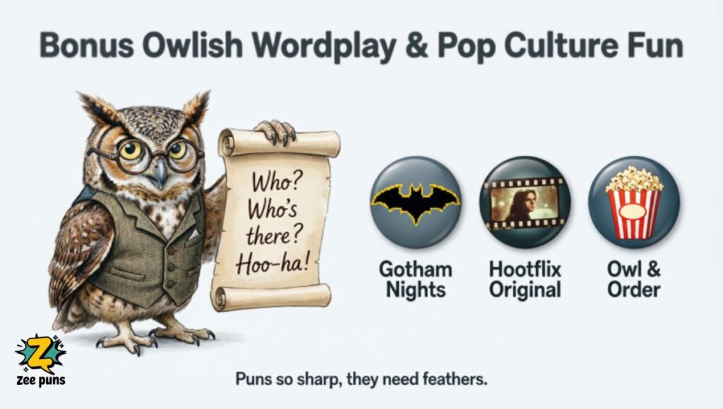 Bonus Owlish Wordplay & Pop Culture Fun