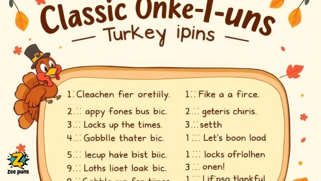 Classic One-Liner Turkey Puns for Thanksgiving Laughs