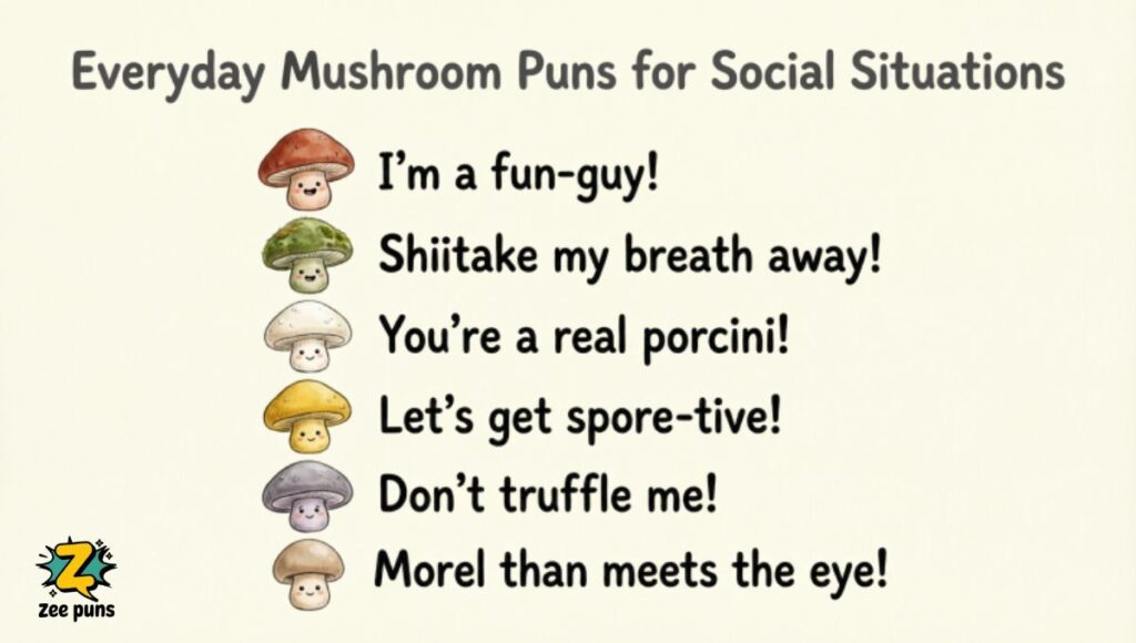 Everyday Mushroom Puns for Social Situations