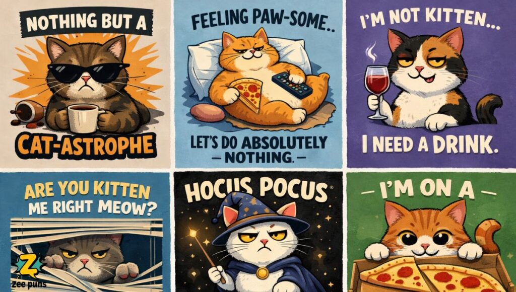 Funny & Sarcastic Cat Puns