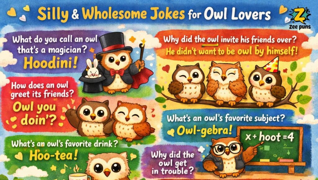 Silly & Wholesome Jokes for Owl Lovers