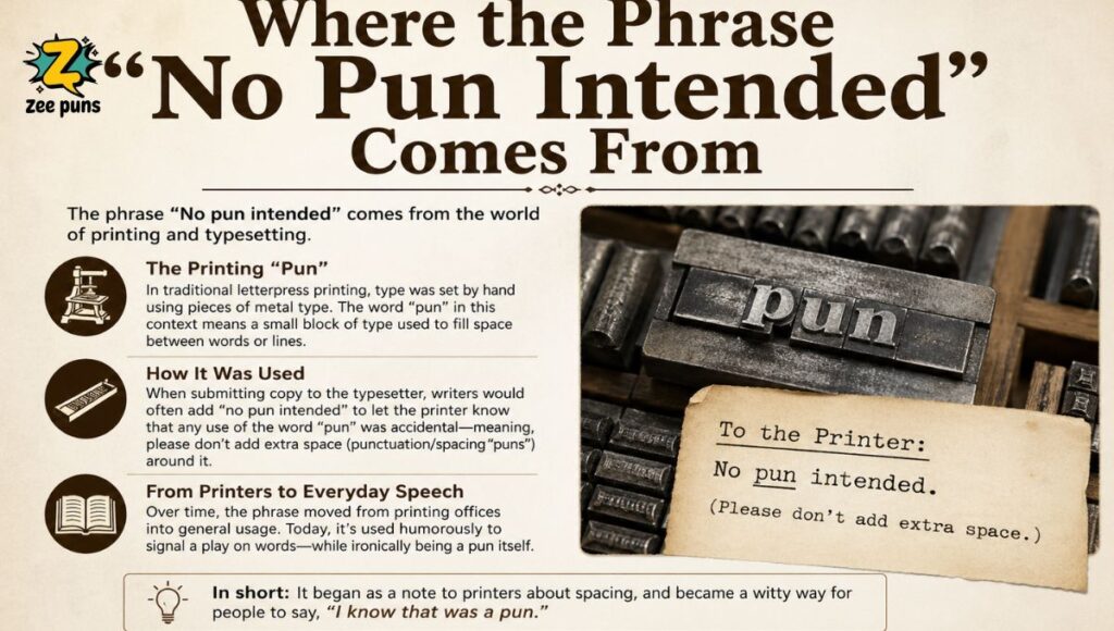 Where the Phrase No Pun Intended Comes From