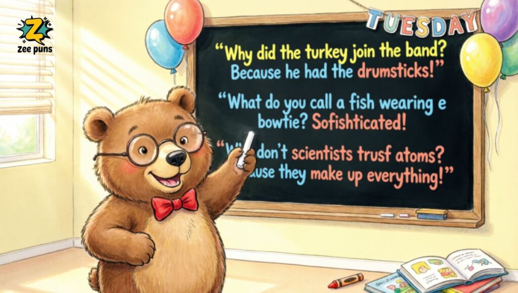 Funny Tuesday Jokes One-Liners for Kids and School