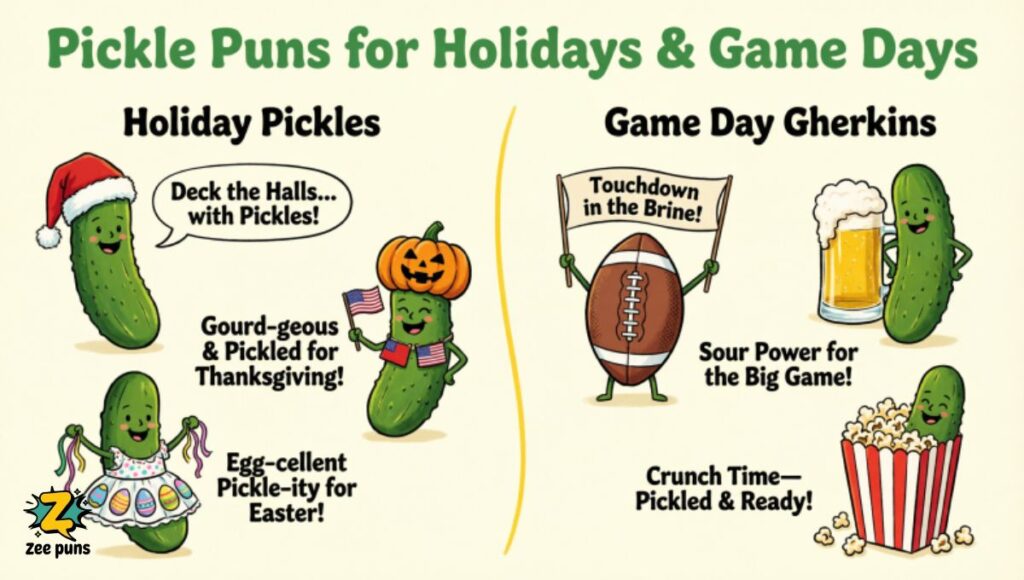 Pickle Puns for Holidays & Game Days