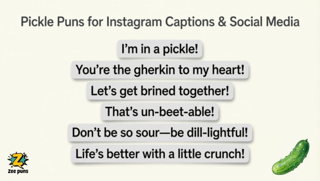 Pickle Puns for Instagram Captions & Social Media
