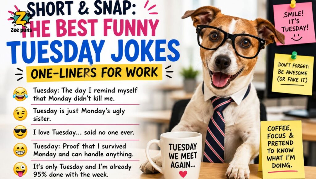 Short & Snap The Best Funny Tuesday Jokes One-Liners for Work