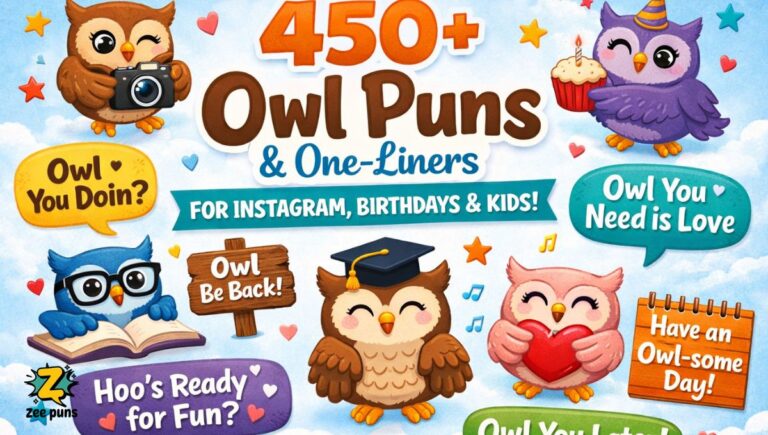 450+ Owl Puns & One-iners for Instagram, Birthdays & Kids