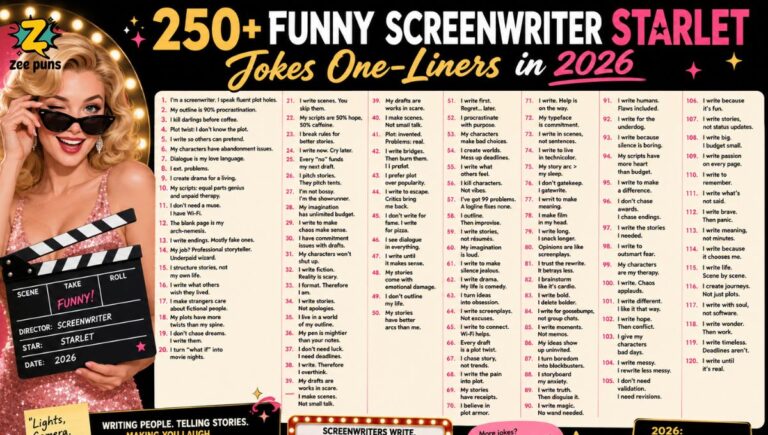 250+ Funny Screenwriter Starlet Jokes One-Liners in 2026