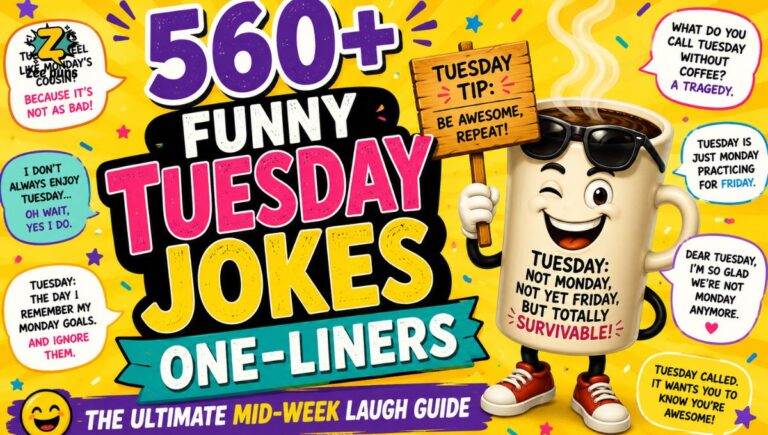 560+ Funny Tuesday Jokes One-Liners The Ultimate Mid-Week Laugh Guide
